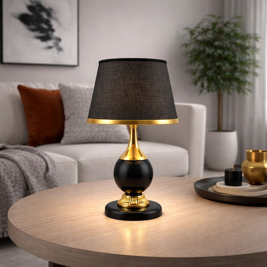 ForHome Metallisches Tischlampen Für E27 Mit Schwarz Hüte Und Basis