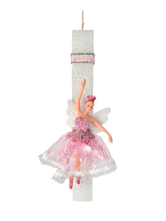 Handgefertigte Beduftete Osterkerze Glitzer Mädchen Elf Ballerina Rosa Rock