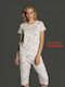 Goodnight Summer Women's Pyjama Set White Pink