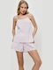 Aruelle Καλοκαιρινό Babydoll Απαλό Ροζ