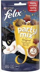 Purina Felix Party Mix Original Katzenleckerlis & Snacks mit Huhn Leber & Türkei Für Erwachsene Katzen 60gr