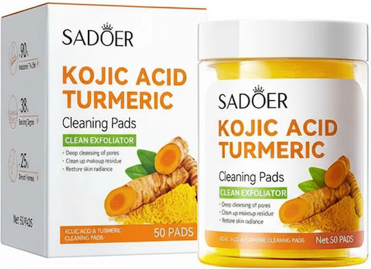 Makeup Remover Pads Turmeric Extract Sadoer 50 Pieces