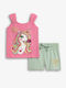 Kinderbekleidungssets mit Shorts Sommer 2Stücke Rosa-Fistik