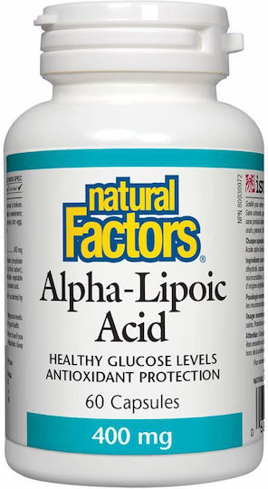 Natural Factors Алфа Липоева Киселина 400мг Специално Хранителна Добавка 60 Капсули