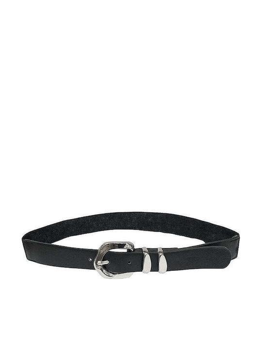 Wide Elastic Women's Black Belt