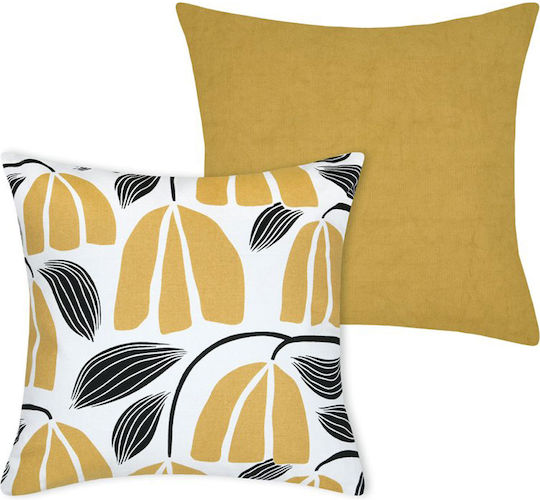 Μαξιλάρι Καναπέ S-f Sharon από 100% Βαμβάκι Mustard 40x40εκ.