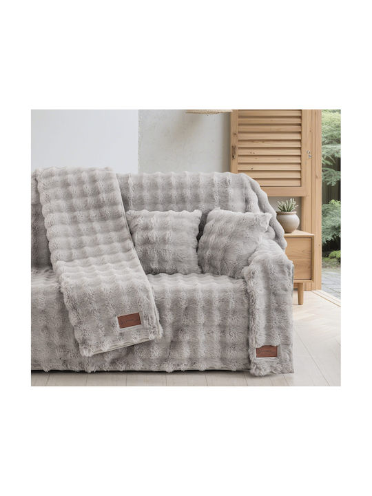 Διακοσμητική Μαξιλαροθήκη από Γούνα Grey 40x40εκ.