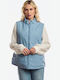 Long Women's Sleeveless Jacket for Winter Sky Blue
