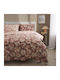 Charalambidis Textiles Χρυσάνθεμο Σετ Σεντόνια Υπέρδιπλα 220x260εκ. Κόκκινο (4τμχ)