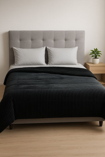 Κουβερτοπάπλωμα Υπέρδιπλο 220x240εκ. Black