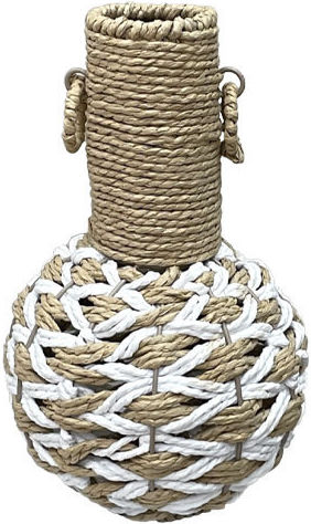 Marhome Διακοσμητικό Βάζο Ψάθινο Καφέ Y29cm