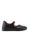Leather Women's Ballerina Shoes Black