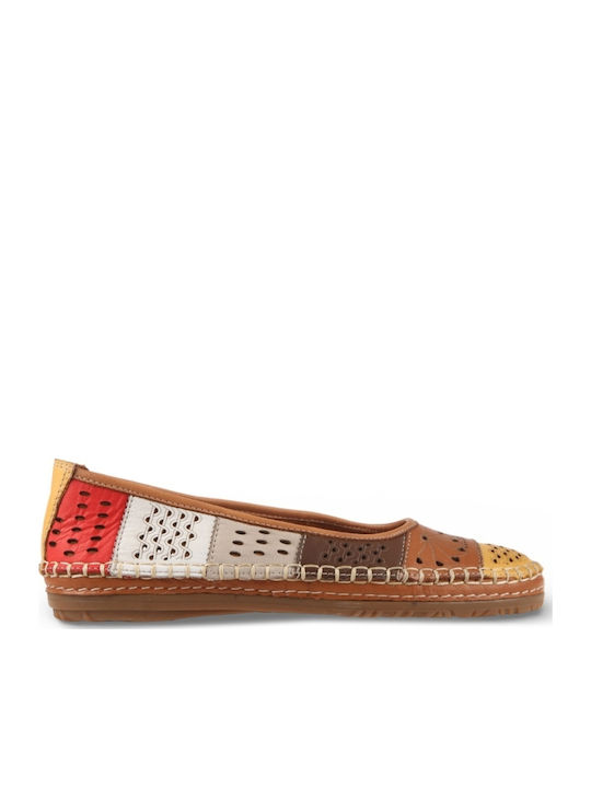 Leder Damen Ballerinas Anatomisch Mehrfarbig