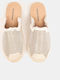 Mules With Heel In Silver Colour