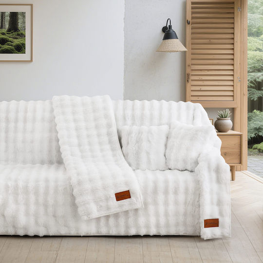 Τριθέσιου Καναπέ Π180xΜ300cm White Τριθέσιου Καναπέ Π180xΜ300cm White