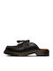Leather Mules with Heel in Black Colour