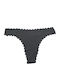 Damen String Nahtlos Schwarz