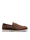 Suede Ανδρικά Loafers σε Καφέ Χρώμα