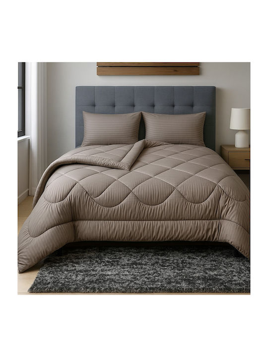 Плик За Завивка Единичен 160x220 Stripe Тъмно Б...
