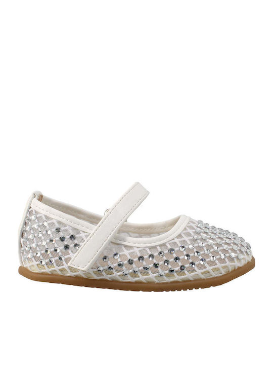 Kids Ballerinas Anatomic With Hoop & Loop Closure White