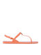 Damen Flache Sandalen Orange