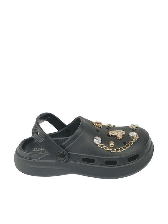 Ansin Damen Holzschuhe Schwarze