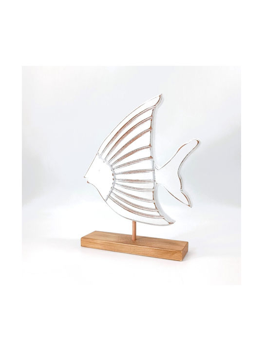 Korres Craft Decorative Fish Made of Wood 28.5x5.5x5.5cm