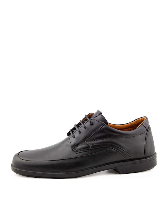 Leather Men's Casual Anatomic Black Shoes