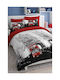 Single Cotton Sheet Set Gray 160x240cm 3pcs