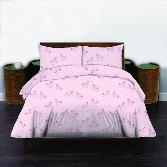 Semi Double Set Pink Horse 170x260cm