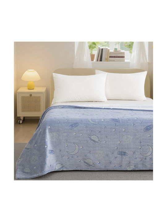 Κουβέρτα Fleece Planets Φωσφορίζουσα Φωσφοριζέ 220x160εκ.