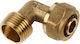 Male Elbow Pipe Fitting Brass 18x2.5x1/2