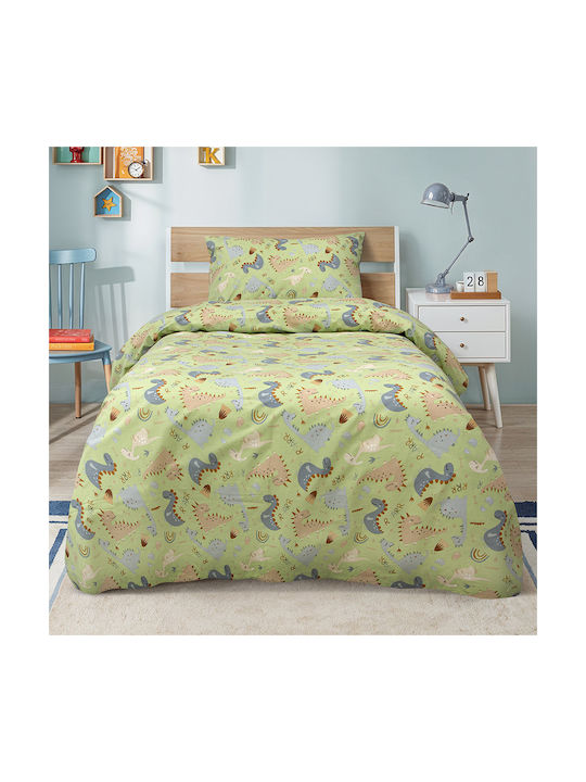 Lino Home Σετ Παιδική Παπλωματοθήκη Μονή Πράσινο Lino Home Σετ Παιδική Παπλωματοθήκη Μονή Πράσινο