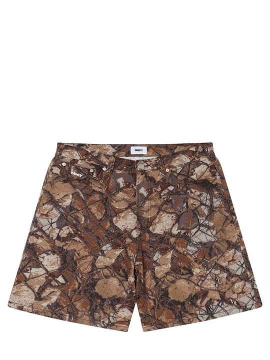 Obey Obey Herren Shorts Denim Braune