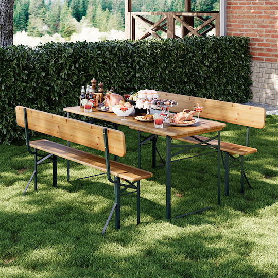 Garten- und Outdoor-Möbelsets Typsatz Speisesaal 3 Stück Dunkes Grünes