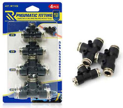 Rchang Συνδετικά Δικτύου Αέρος 4τμχ Τ 6mm – 8mm – 10mm – 12mm Pneumatic Fitting