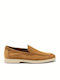 Suede Men's Loafers In Brown Color