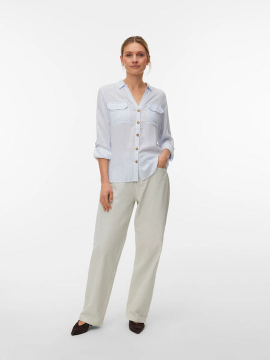 Vero Moda Langärmeliges Damenhemden Blau