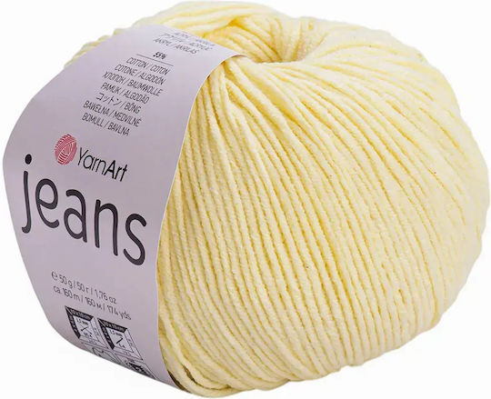 YarnArt Strickgarn Jeans Sommerliche Strickwaren 55% Baumwolle 45% Acrilyc 50gr 160mtr Hellgelbe Helle 67 1 Stück