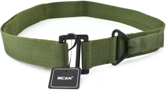 Durable Operational Fabric Belt Tactical Molle Military Type 125 × 3.8cm Metal Clip & Velcro Mcan W1 – Green
