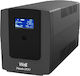 Well 93189 UPS 1200VA 720W με 3 Schuko Πρίζες