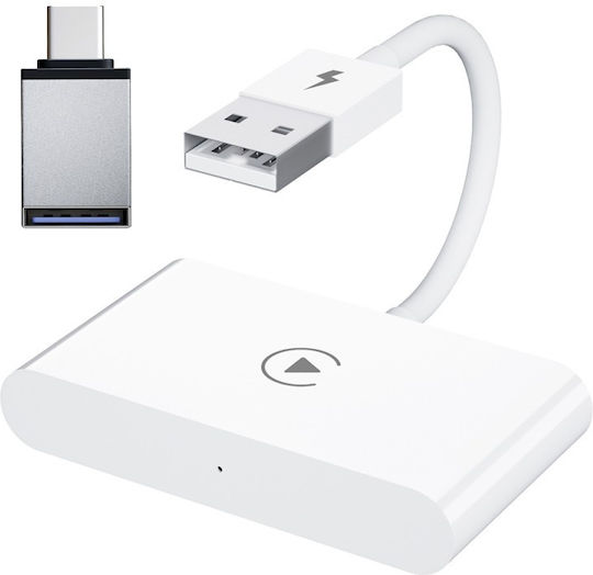 Wireless Adapter Ctht-020-2 Apple Carplay Iphone Ios 10+ Usb-type C Dongle 5g Wifi Bluetooth Automatic Connection White
