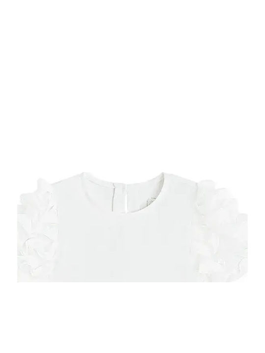Bluză Pentru Copii Cu Mâneci Scurte Alb