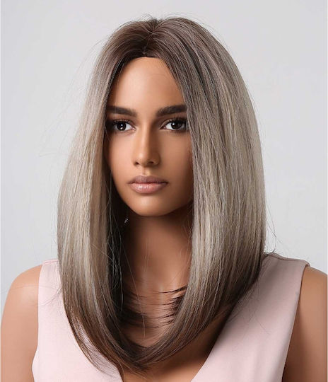 Animis Beauty Perucă cu Păr Sintetic în Nuanță Castanie 40cm