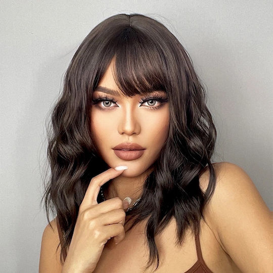 Animis Beauty Perücke mit Synthetisches Haar in Kastanie Farbe 36cm