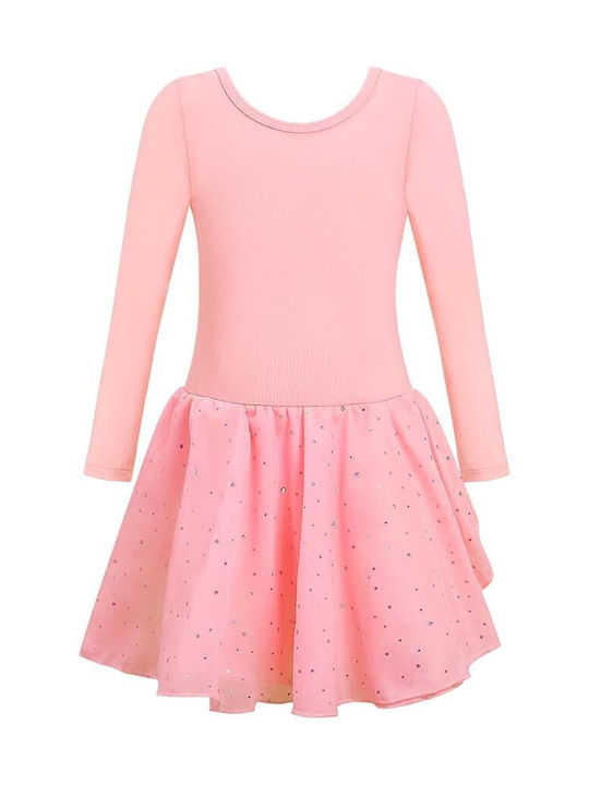 Costum De Balet Cu Leotardă Fustă Tutu Pentru Dansatoare De Balet Cu Mâneci Lungi Roz 130 Cm Costum De Balet Cu Leotardă Fustă Tutu Pentru Dansatoare De Balet Cu Mâneci Lungi Roz 130 Cm
