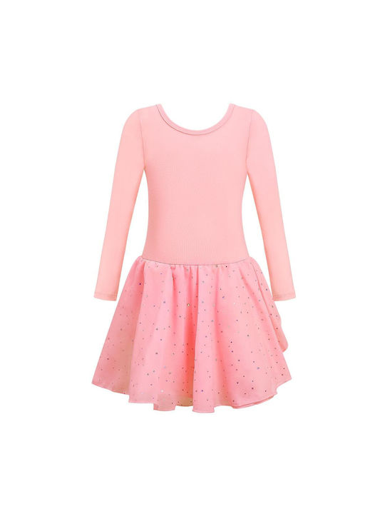Ballet Leotard Tutu Skirt Ballet Dancer Costume Long Sleeve Pink 140 Cm