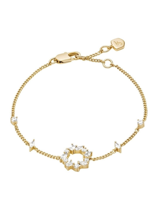 Fossil Women's Gold Plated Bracelet with Zircon 19cm Fossil Women's Gold Plated Bracelet with Zircon 19cm
