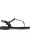 Damen Flache Sandalen Schwarz