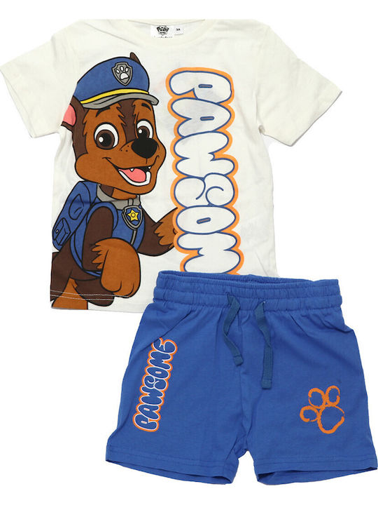 Set De Îmbrăcăminte Pentru Copii Cu Pantaloni Scurți Vară 2 Bucăți Alb/Albastru N1104